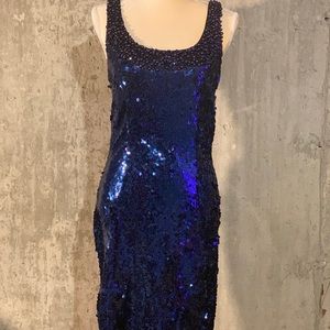 Sequin navy blue dress